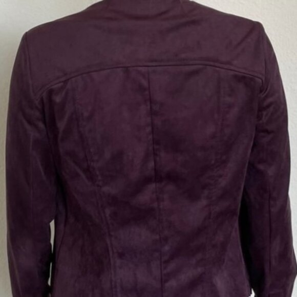 KUT from the KLOTH Women's "Tayanita" Faux Suede Draped Fitted Jacket EUC Size L - Picture 8 of 9
